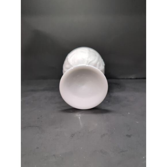 FTD Oak Leaf Milk Glass Pedestal Planter, Vintage Vase, Compote, Decorative Dish - Picture 5 of 9